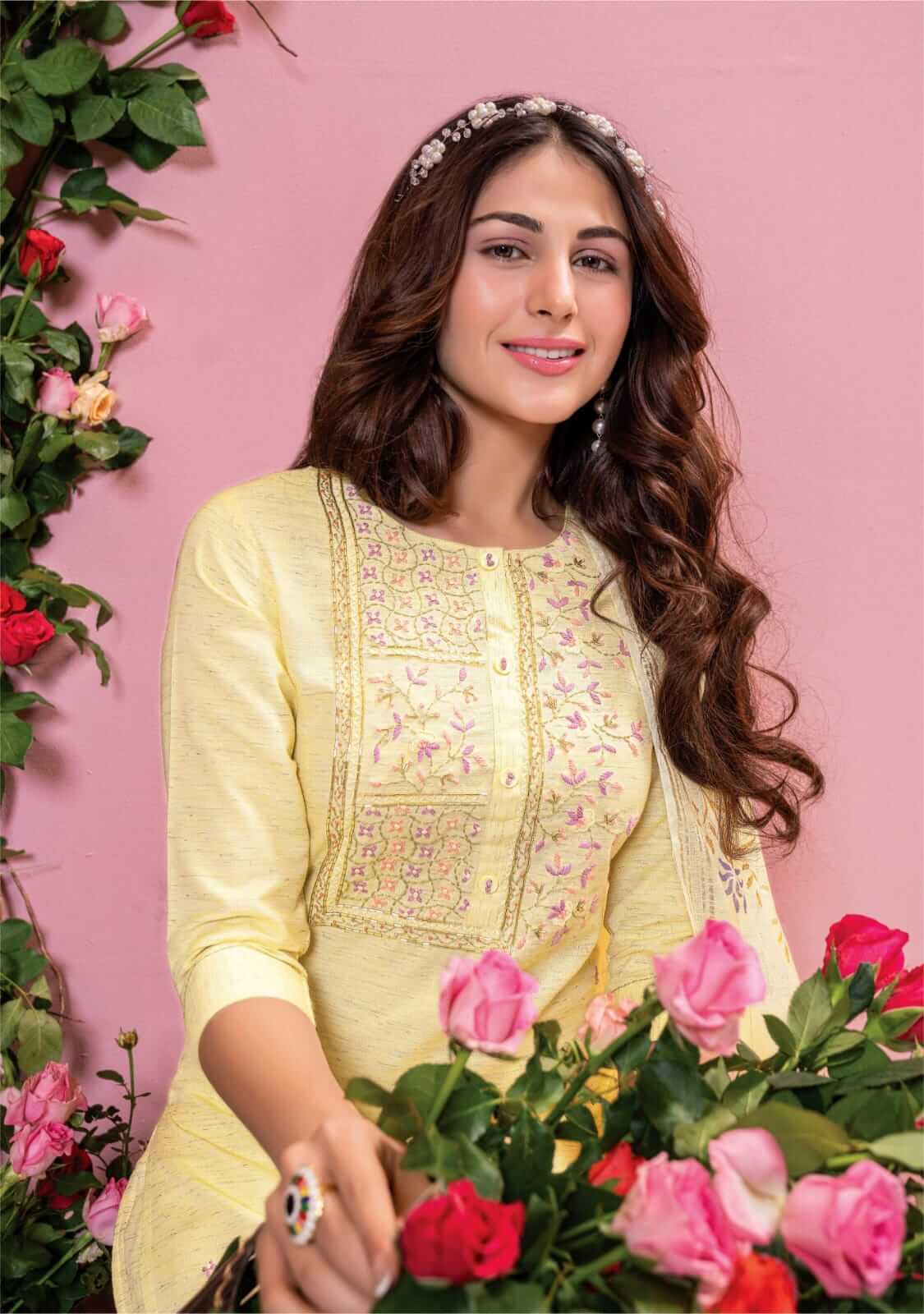 Anju Fabrics Cotton Crush vol 2 Designer Kurti Pant Dupatta collection 8