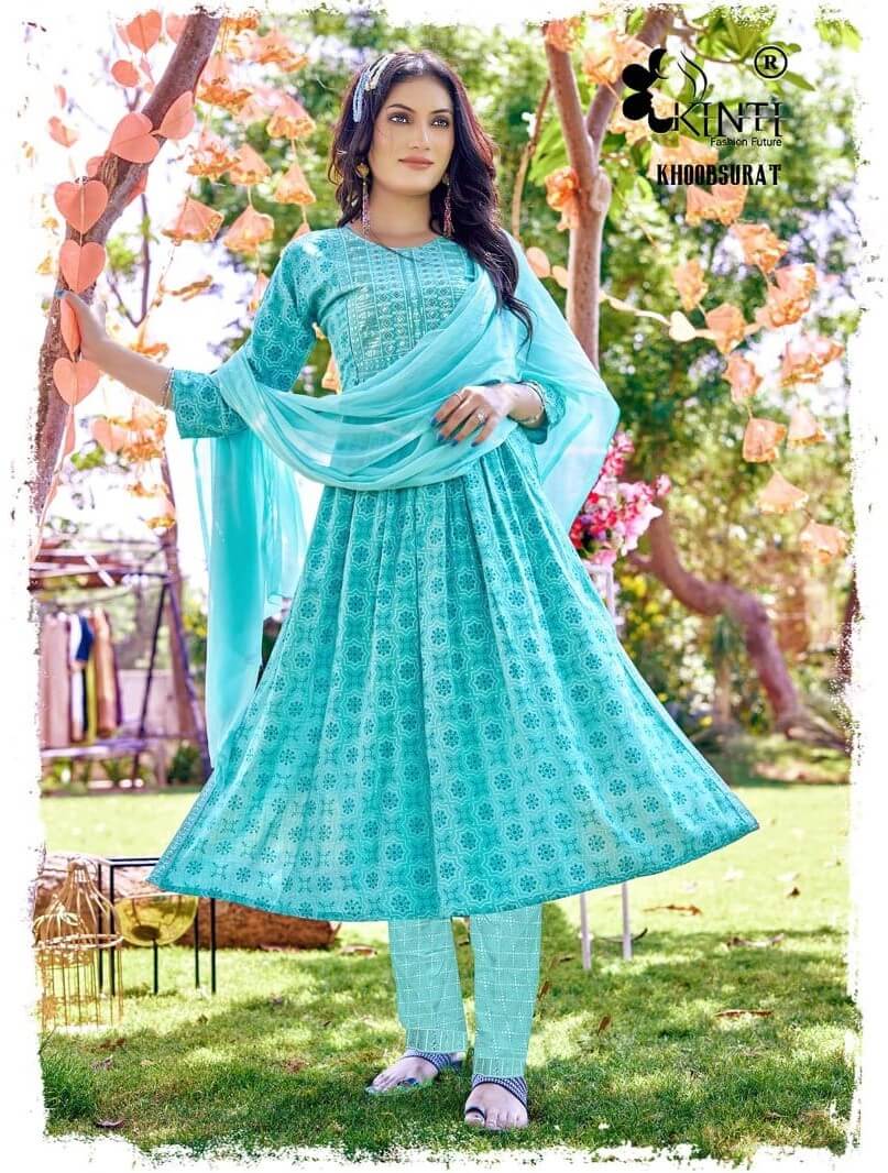 Kinti Khoobsurat Kurtis with Bottom and Dupatta collection 1