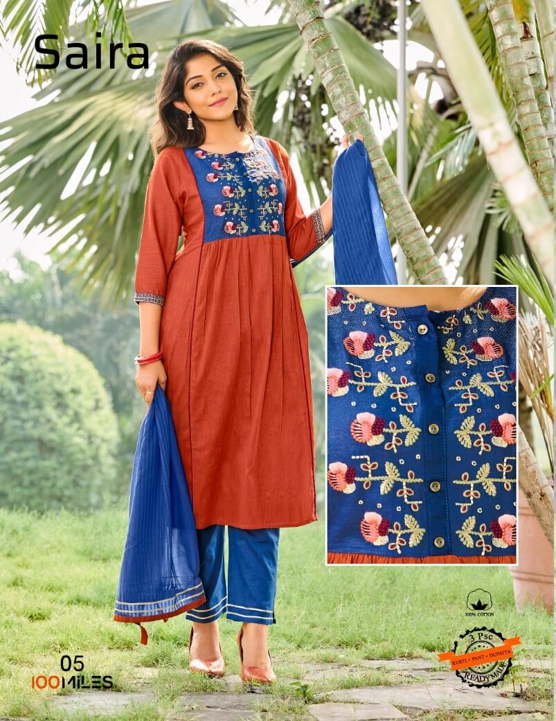 100 Miles Saira Kurti with Pant and Dupatta Catalog collection 1