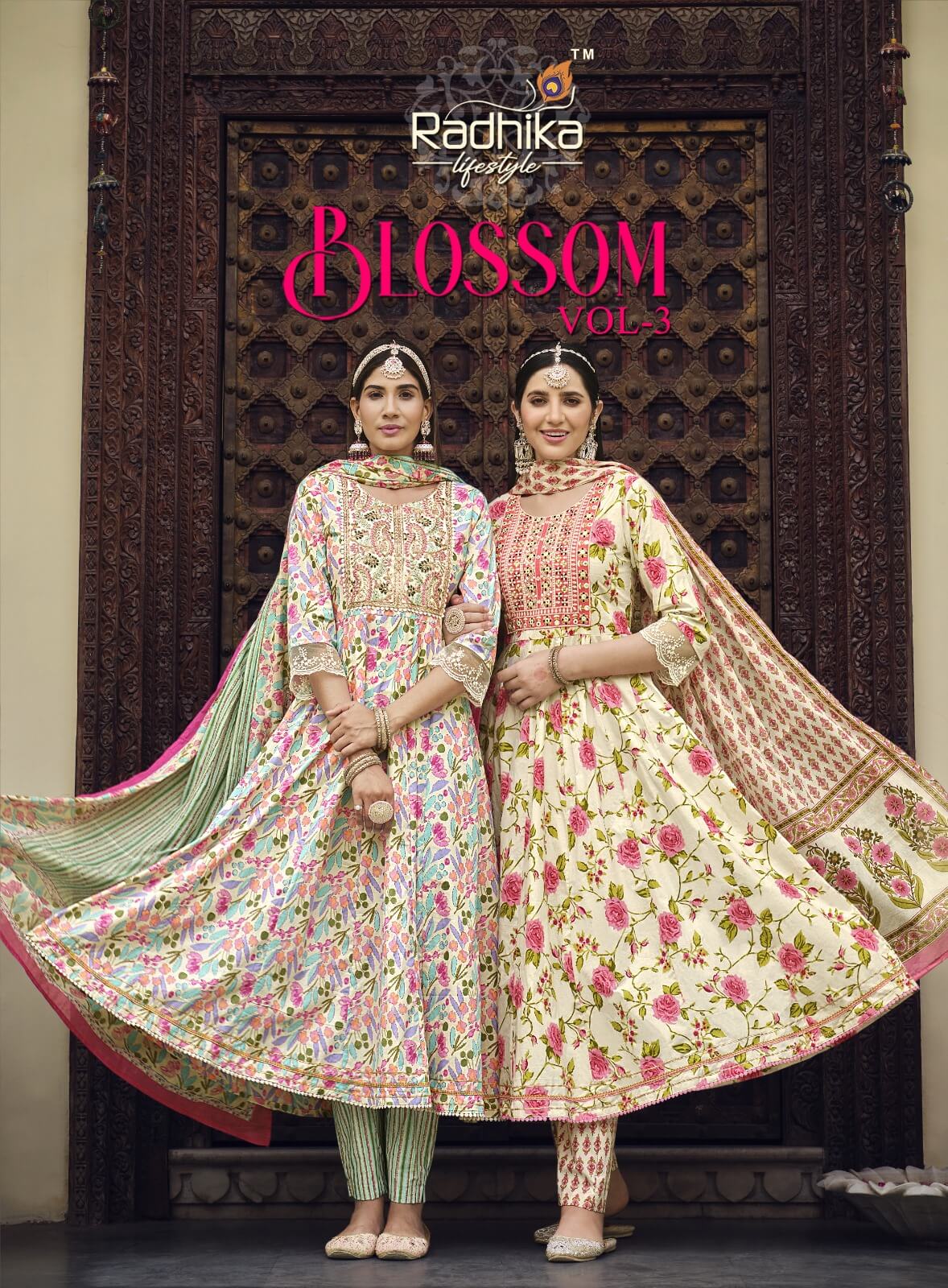 Radhika Lifestyle Blossom vol 3 Kurti with Pant and Dupatta collection 9