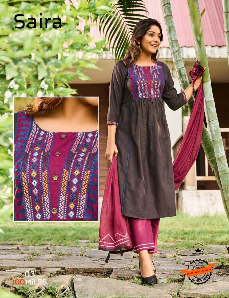 100 Miles Saira Kurti with Pant and Dupatta Catalog collection 3