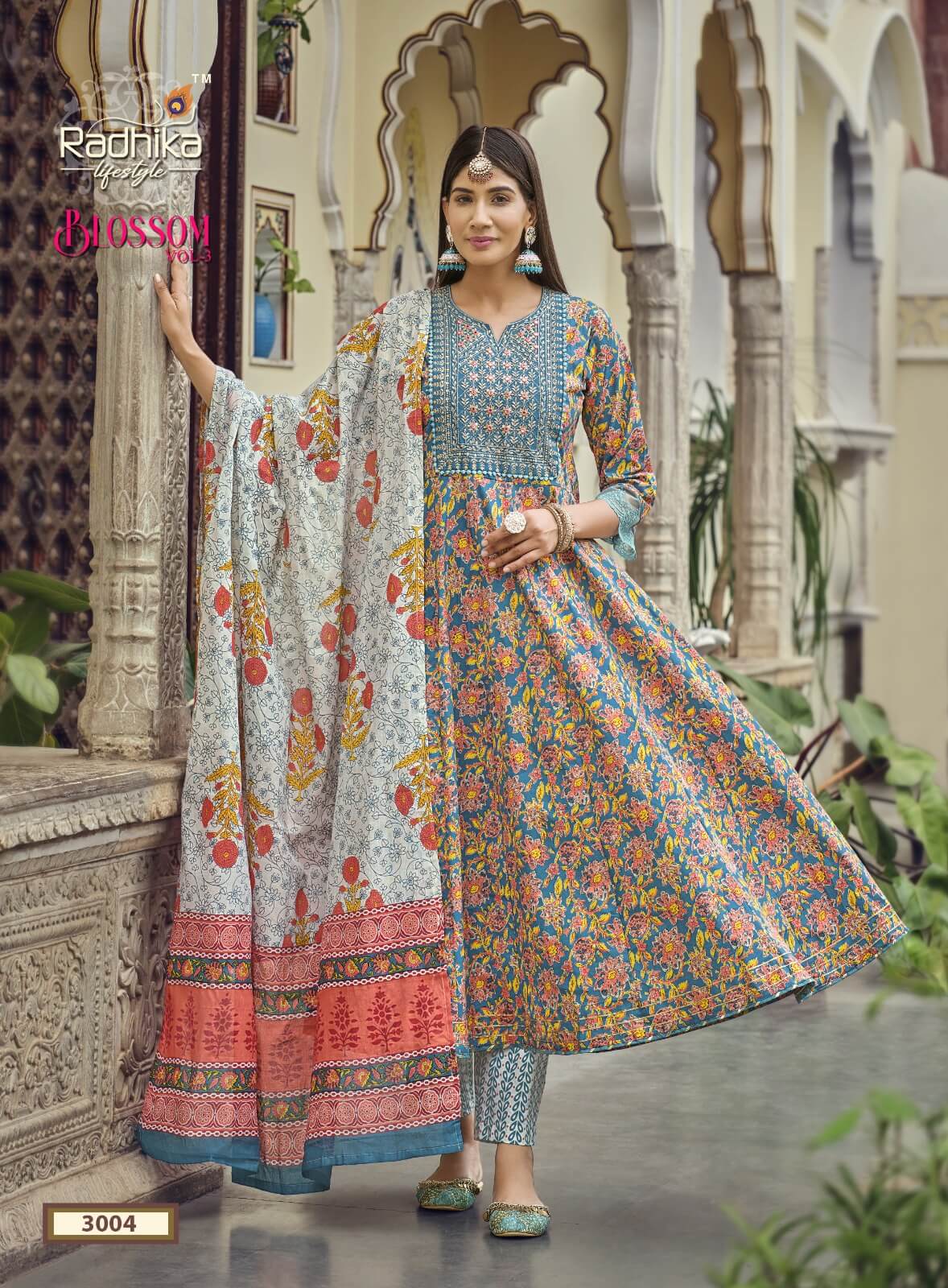 Radhika Lifestyle Blossom vol 3 Kurti with Pant and Dupatta collection 1