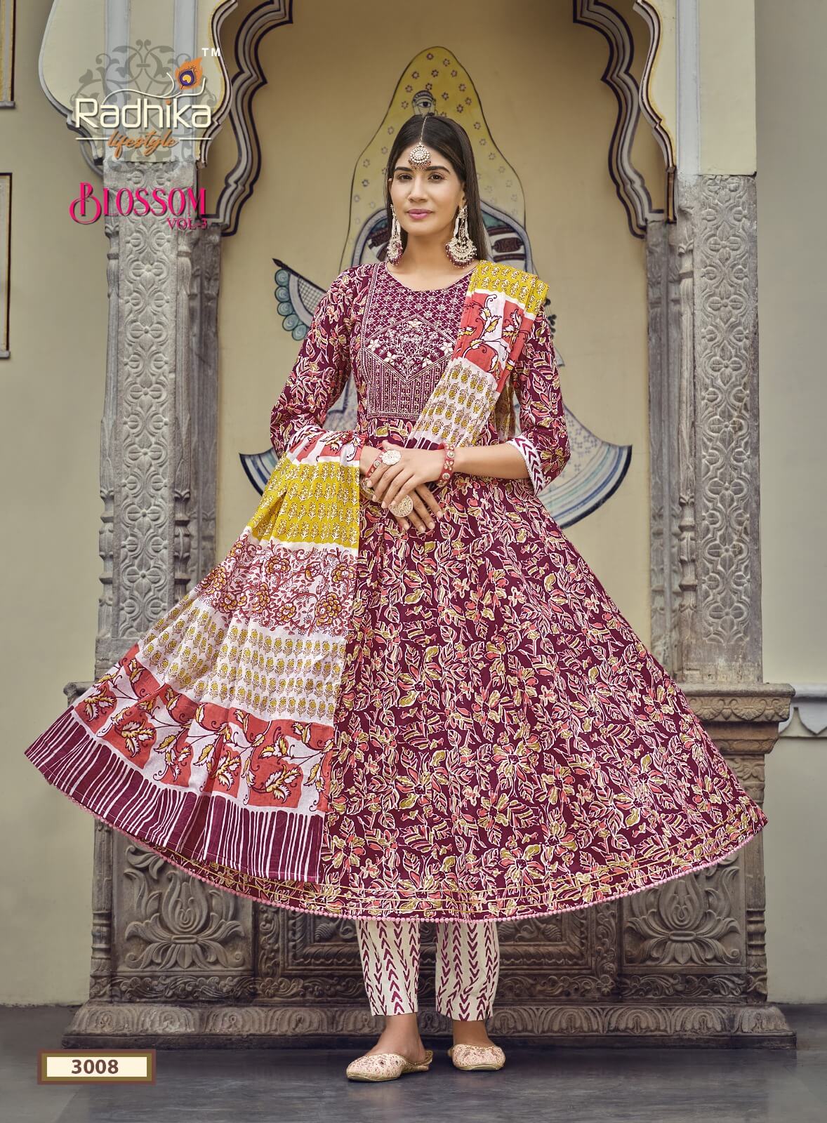 Radhika Lifestyle Blossom vol 3 Kurti with Pant and Dupatta collection 2