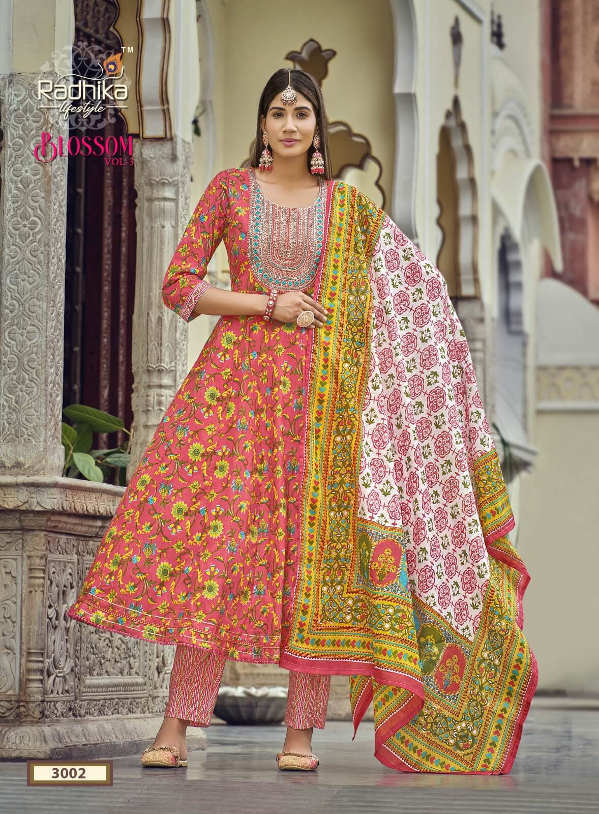 Radhika Lifestyle Blossom vol 3 Kurti with Pant and Dupatta collection 6