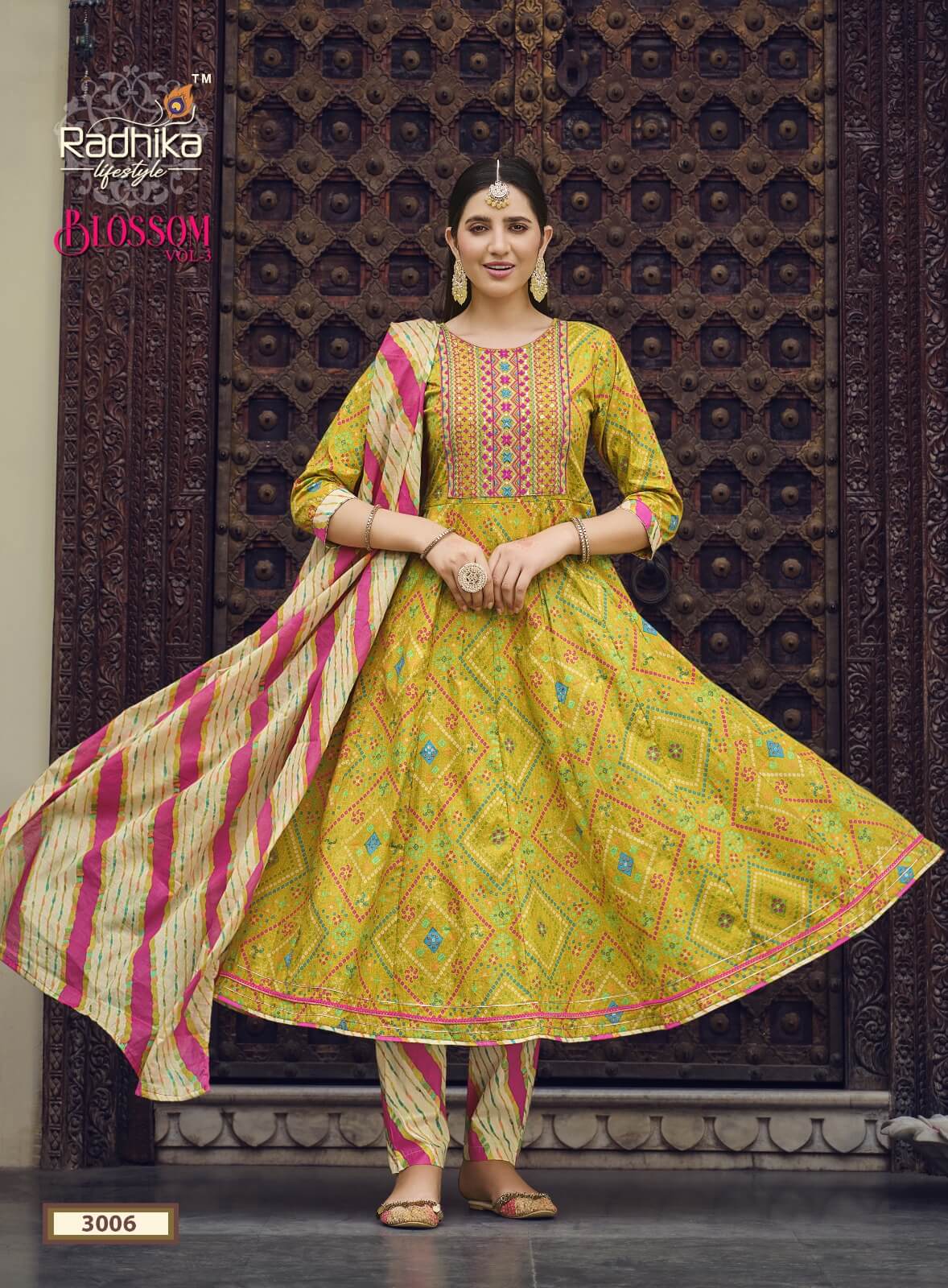 Radhika Lifestyle Blossom vol 3 Kurti with Pant and Dupatta collection 3