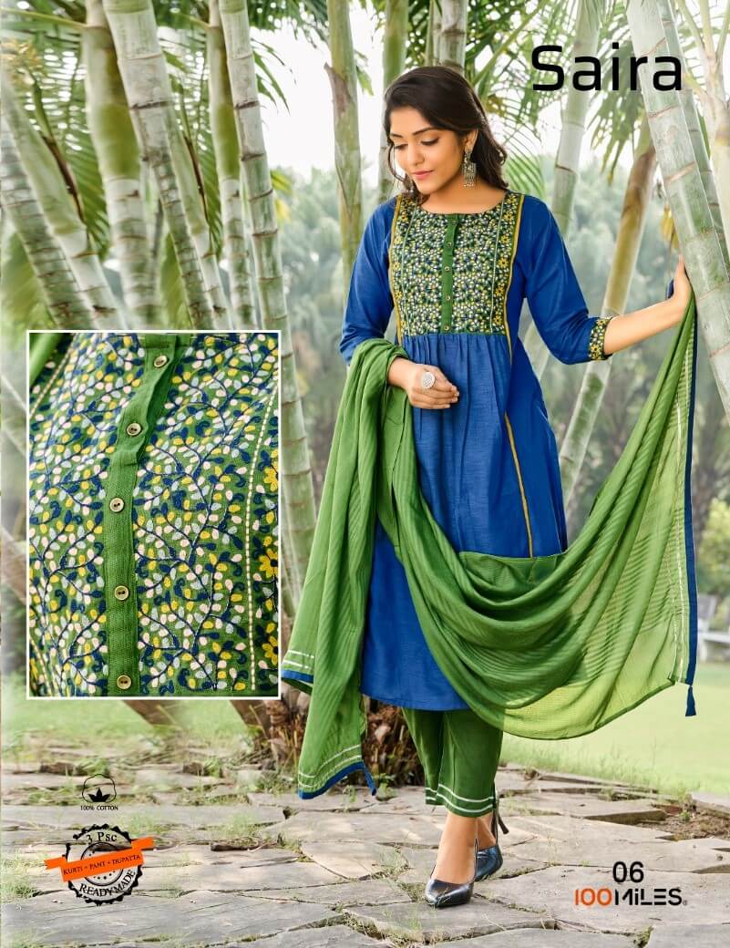 100 Miles Saira Kurti with Pant and Dupatta Catalog collection 6