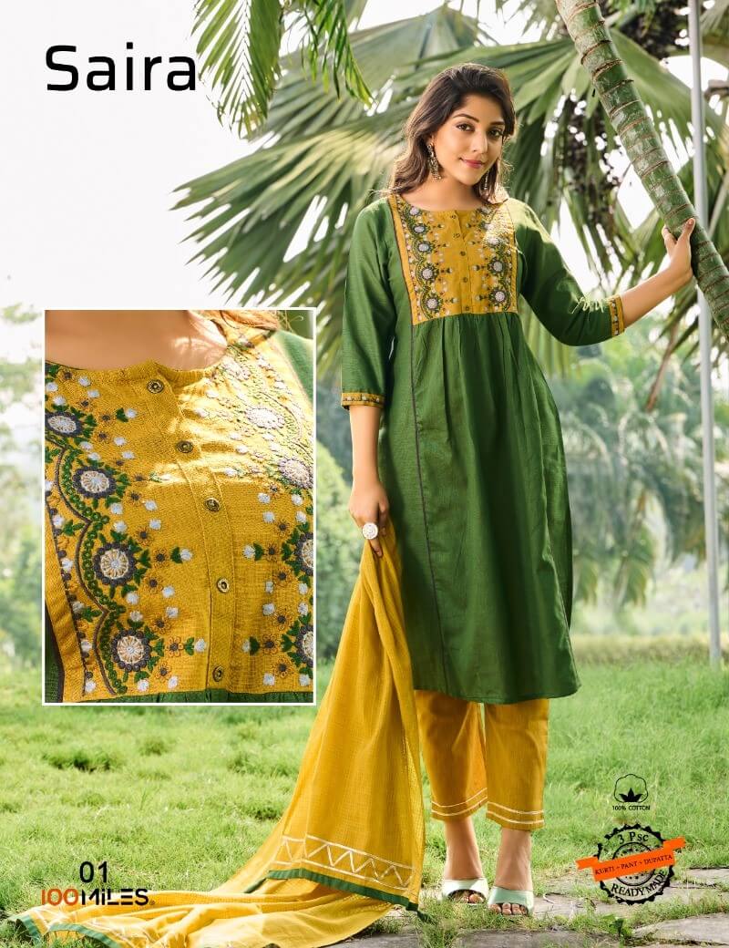 100 Miles Saira Kurti with Pant and Dupatta Catalog collection 5