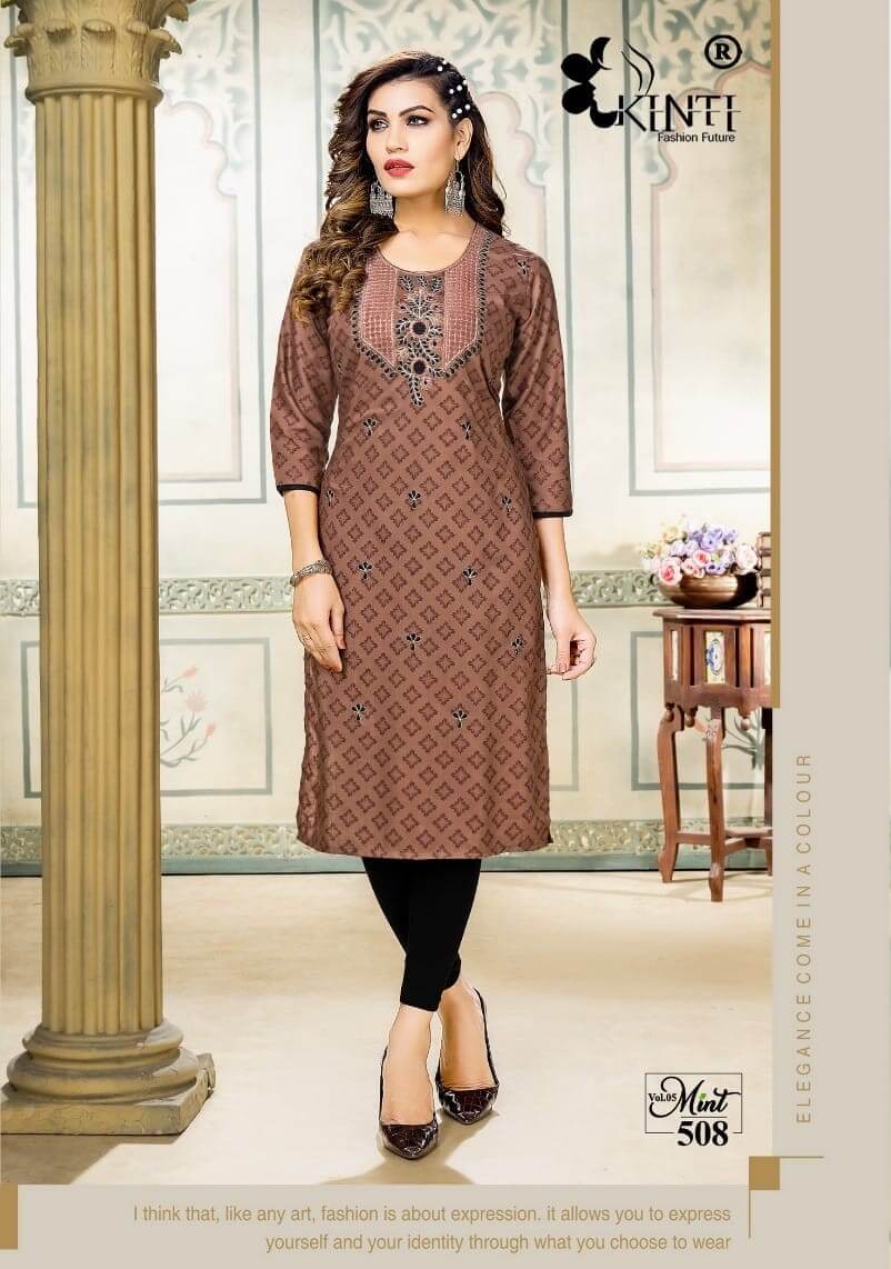 Kinti Mint vol 5 Straight Cut Kurti Catalog collection 10