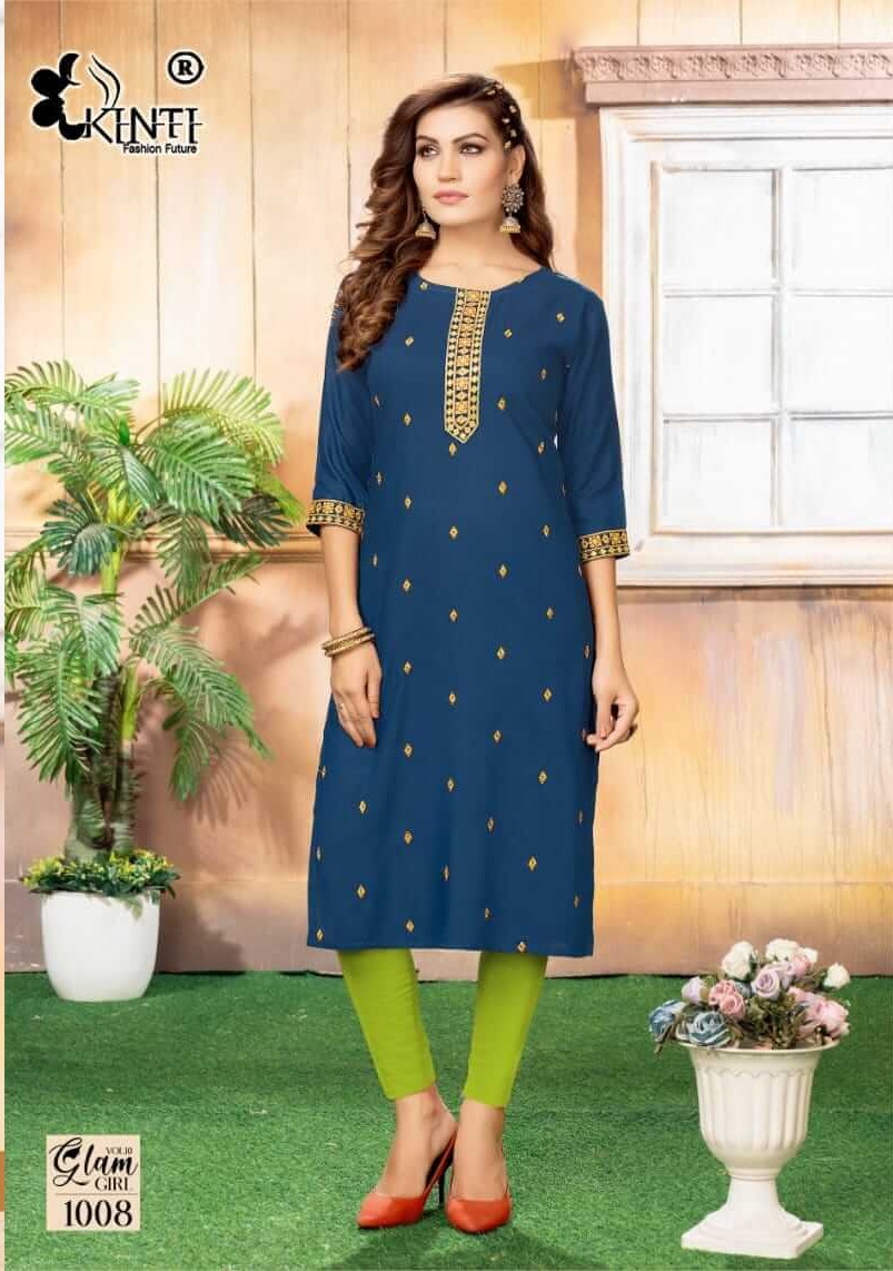 Kinti Glam Girl vol 10 Straight Cut Kurti Catalog collection 6