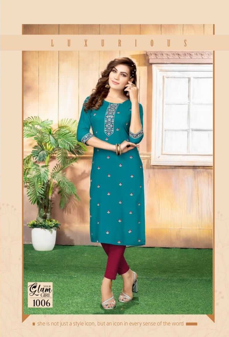 Kinti Glam Girl vol 10 Straight Cut Kurti Catalog collection 1