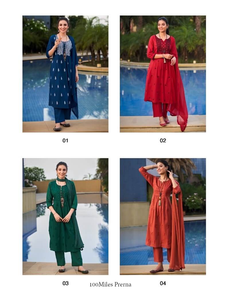 100 Miles Prerna Cotton Salwar Kameez Catalog collection 7