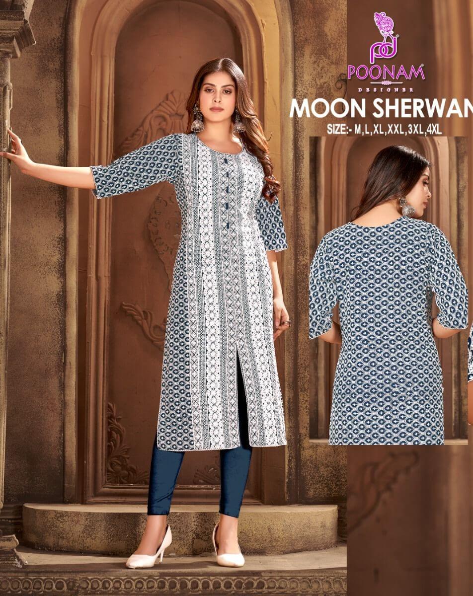 Poonam Moon Sherwani Lucknowi Work Kurti Catalog collection 3