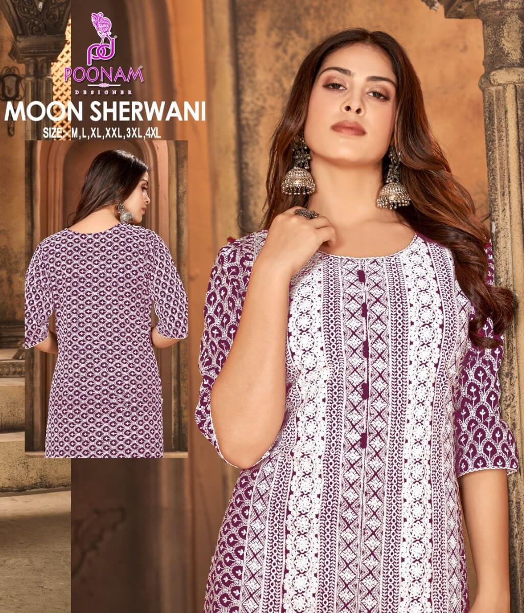 Poonam Moon Sherwani Lucknowi Work Kurti Catalog collection 1