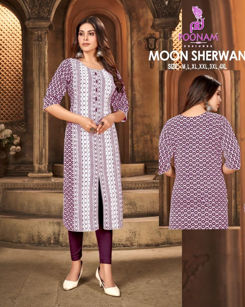 Poonam Moon Sherwani Lucknowi Work Kurti Catalog collection 2