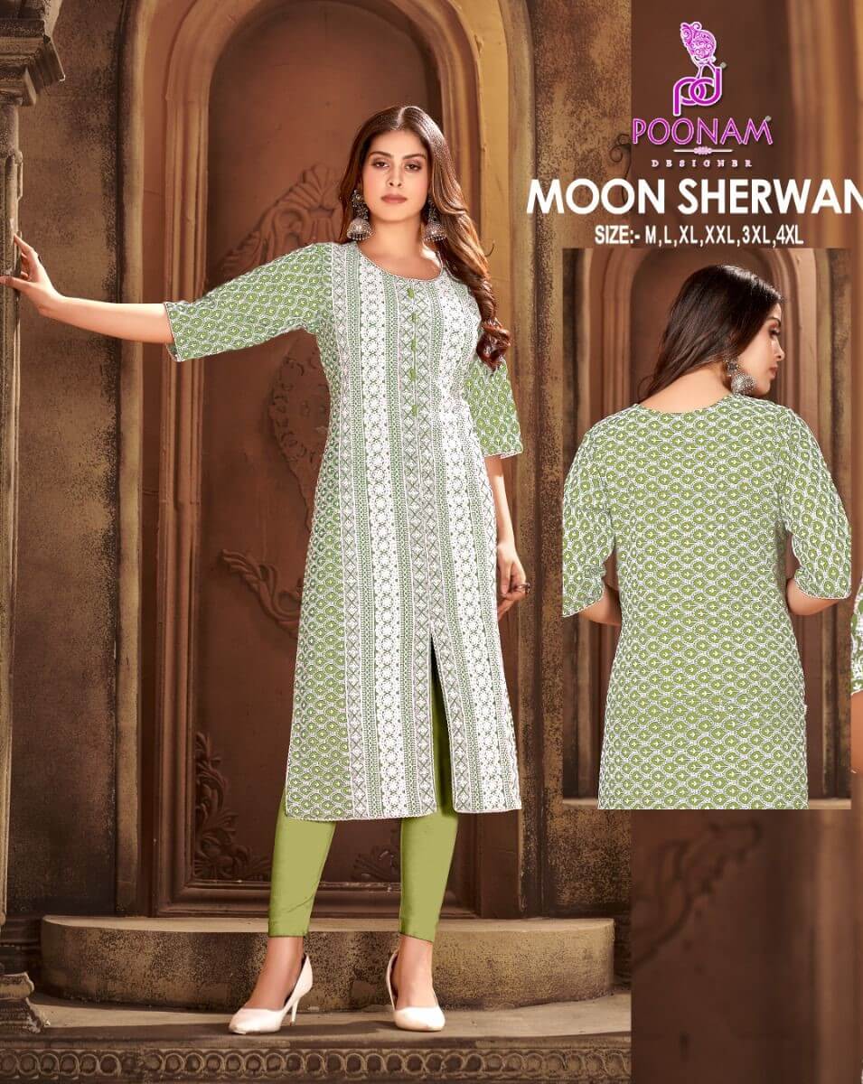 Poonam Moon Sherwani Lucknowi Work Kurti Catalog collection 6