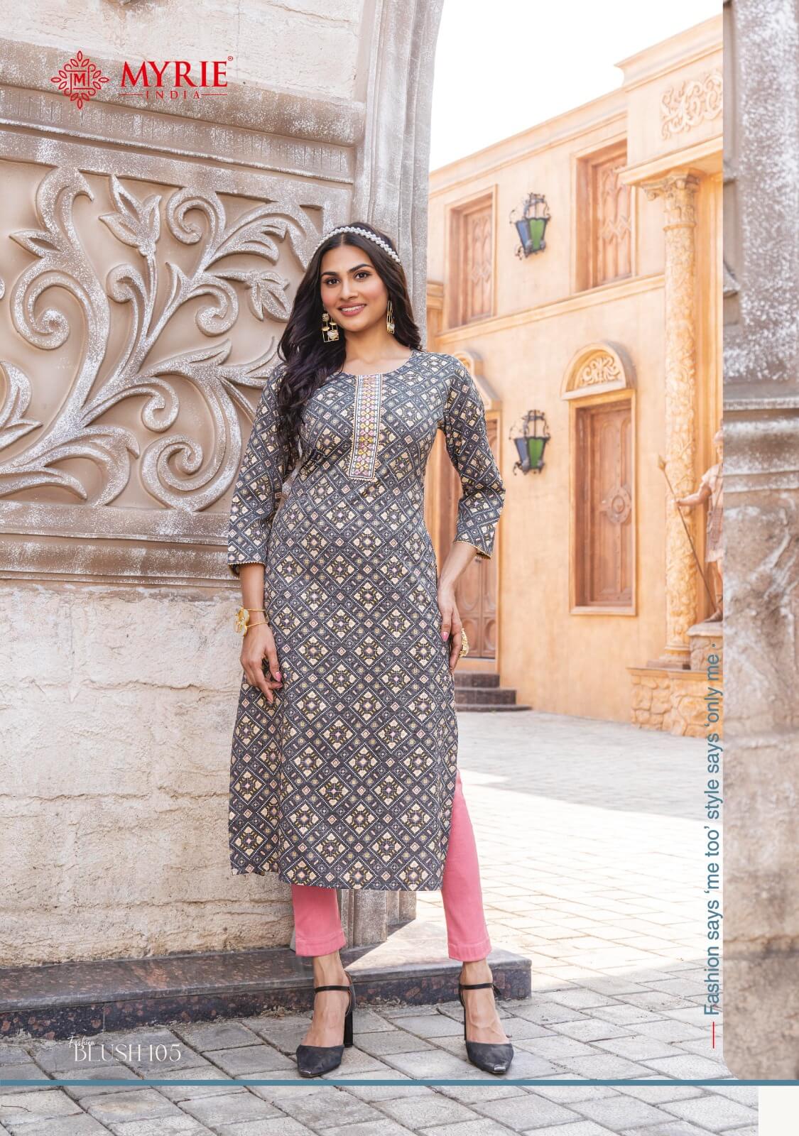 Mayrie India Fashion Blush Printed Kurti Catalog collection 4