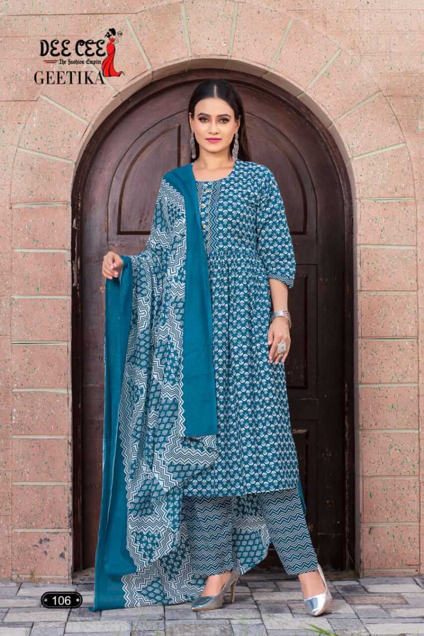 Dee Cee Geetika A Line Kurti with Pant and Dupatta Catalog collection 2