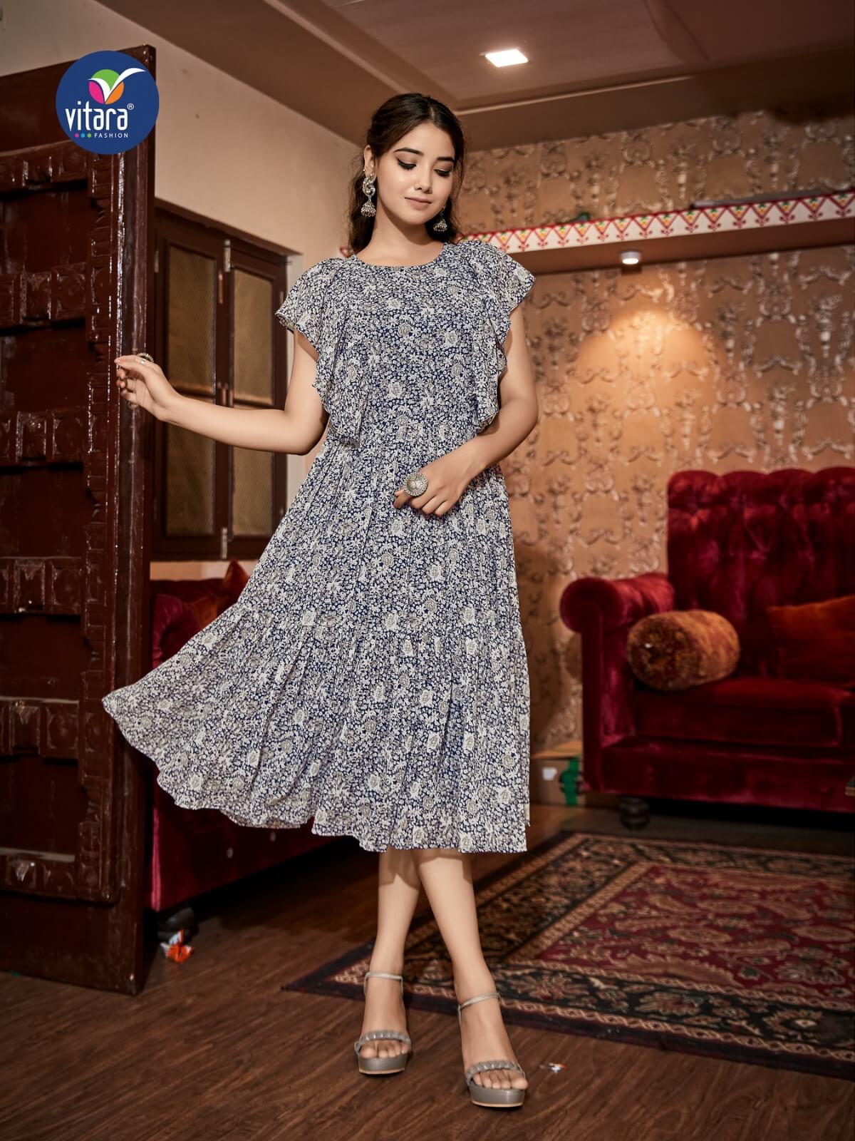 Vitara Oregan Georgette Kurti Catalog collection 2