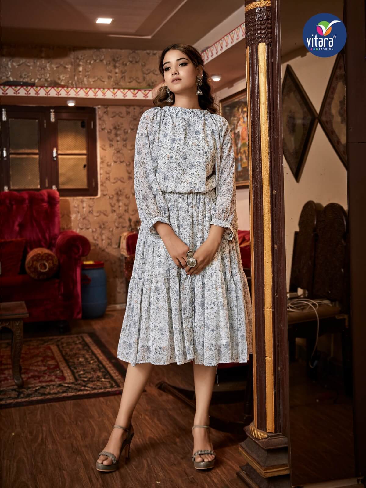 Vitara Oregan Georgette Kurti Catalog collection 1