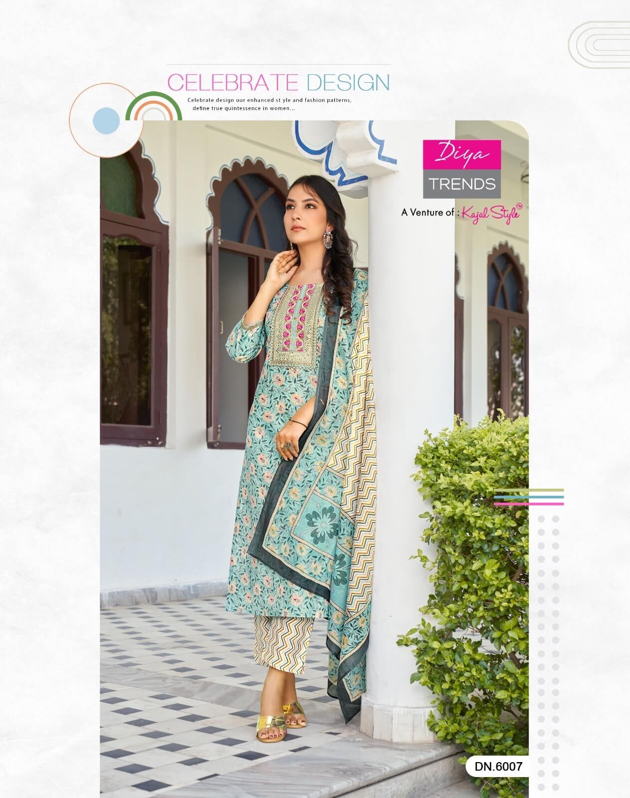 Diya Trends Odhani vol 6 Kurtis with Bottom and Dupatta collection 4