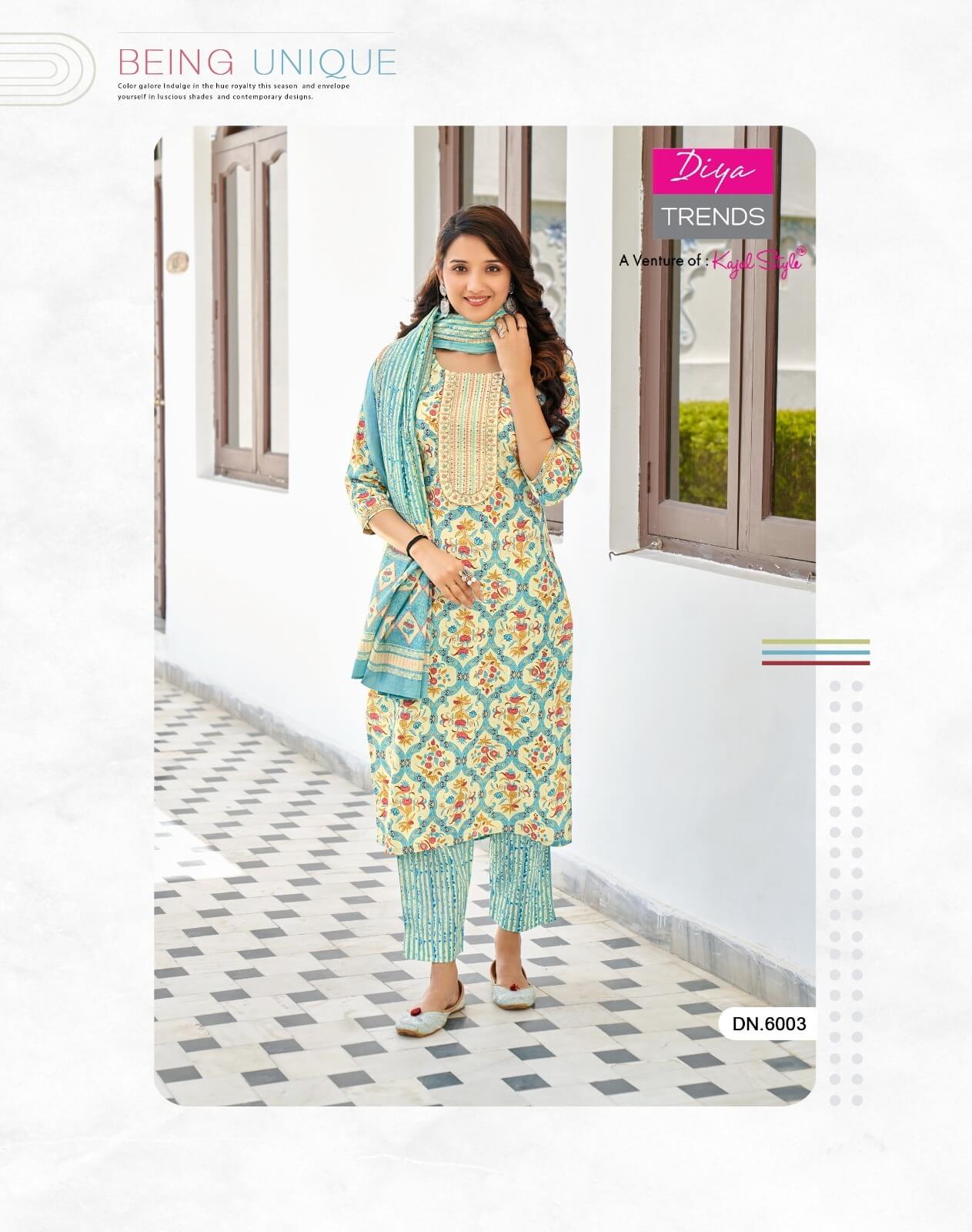 Diya Trends Odhani vol 6 Kurtis with Bottom and Dupatta collection 9