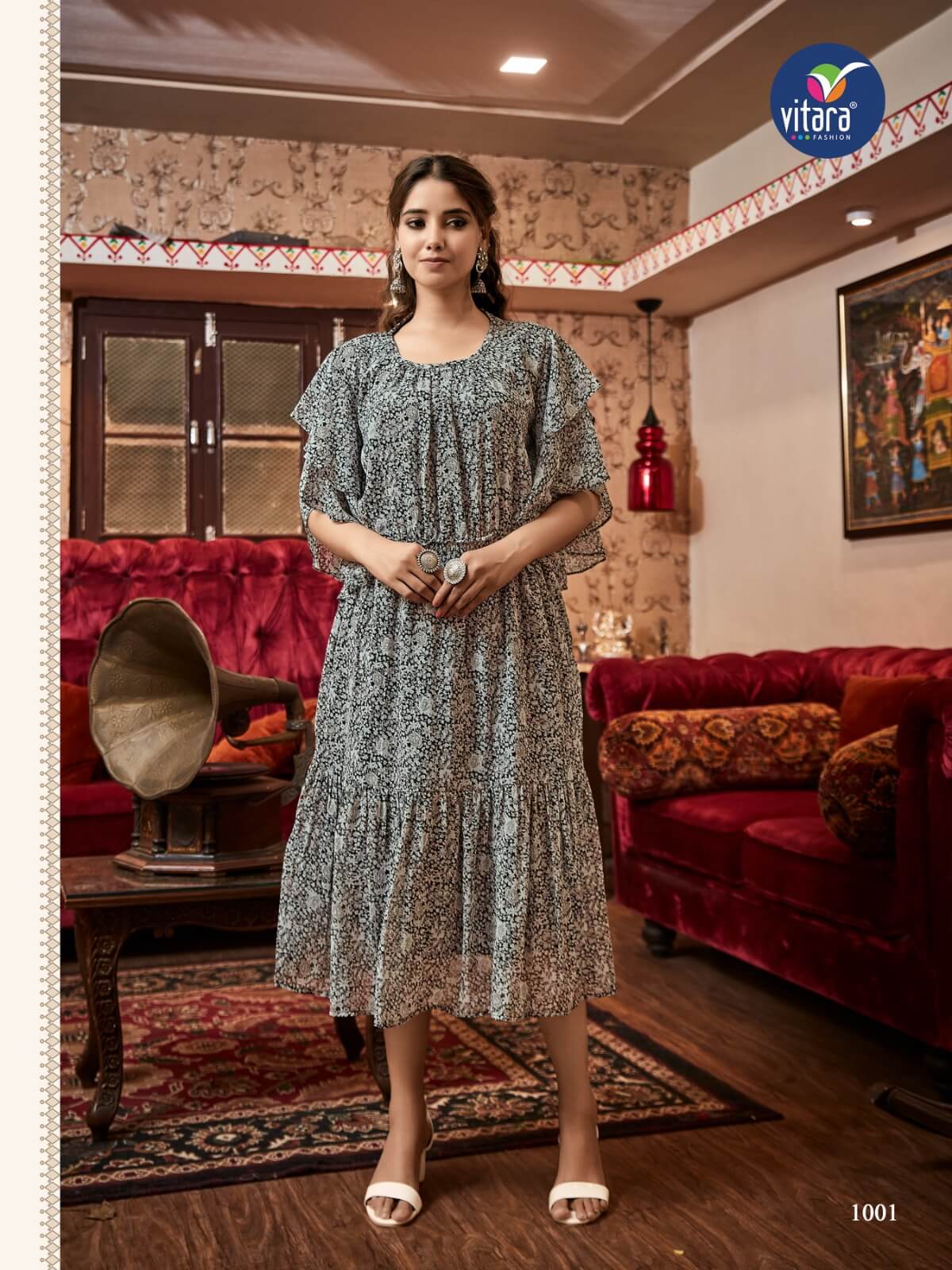 Vitara Oregan Georgette Kurti Catalog collection 4