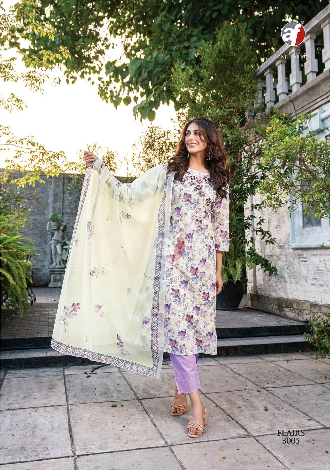 Anju Fabrics Flairs vol 2 Kurtis with Bottom and Dupatta collection 9