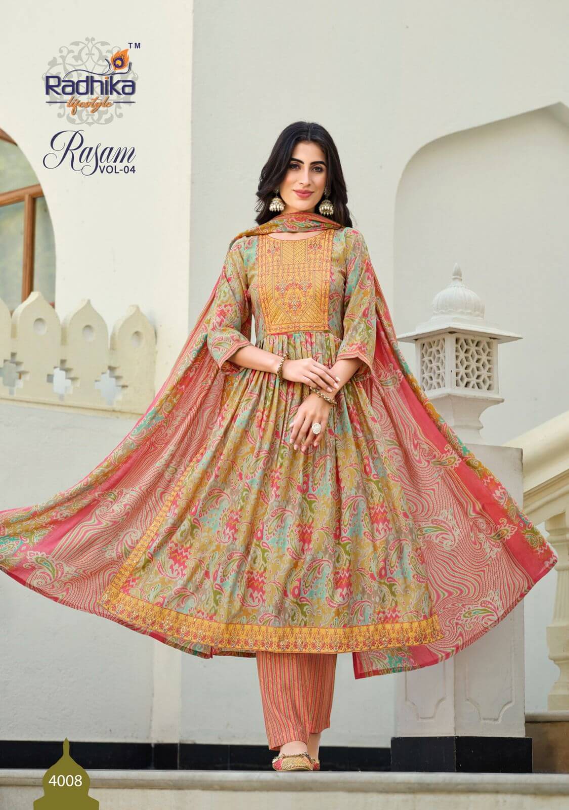 Radhika Lifestyle Rasam vol 4 Naira Cut collection 8