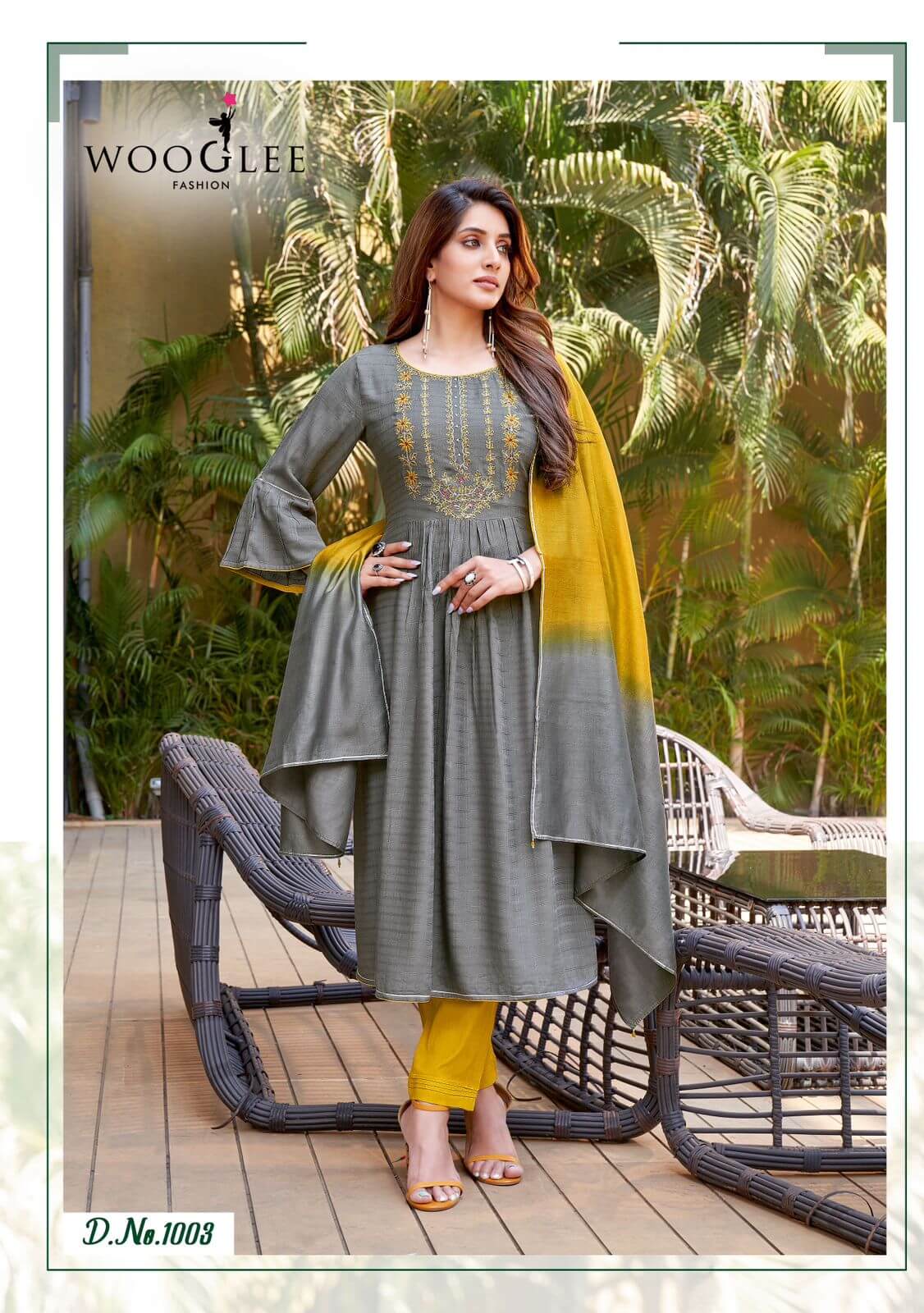 Wooglee Fashion Pritam Naira Cut Kurti with Pant and Dupatta collection 6