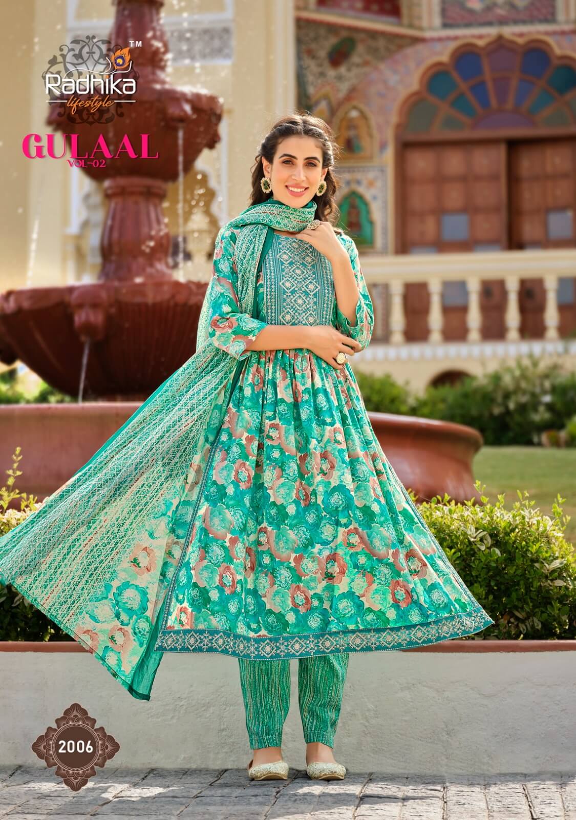 Radhika Lifestyle Gulaal vol 2 Naira Cut Kurti with Pant collection 2