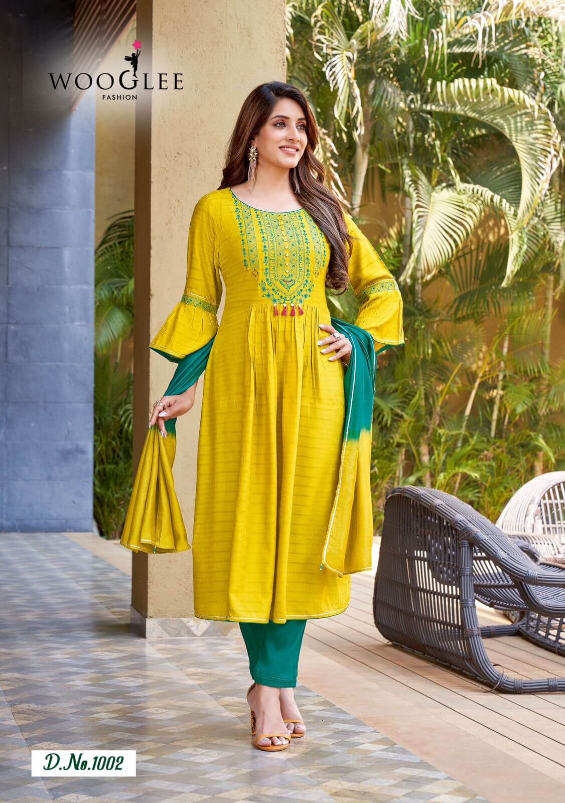 Wooglee Fashion Pritam Naira Cut Kurti with Pant and Dupatta collection 10