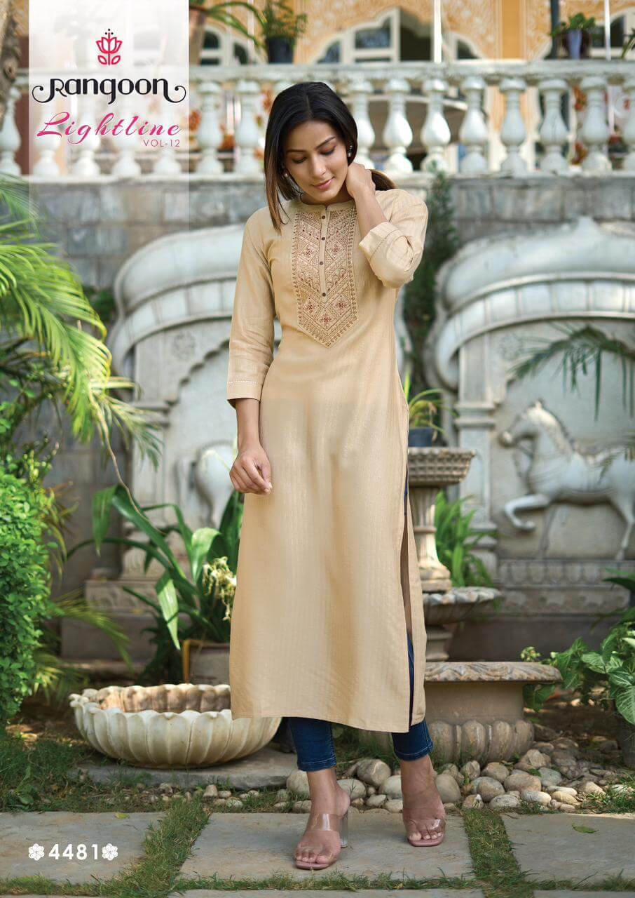 Rangoon Light Line vol 12 Straight Cut Kurti collection 4