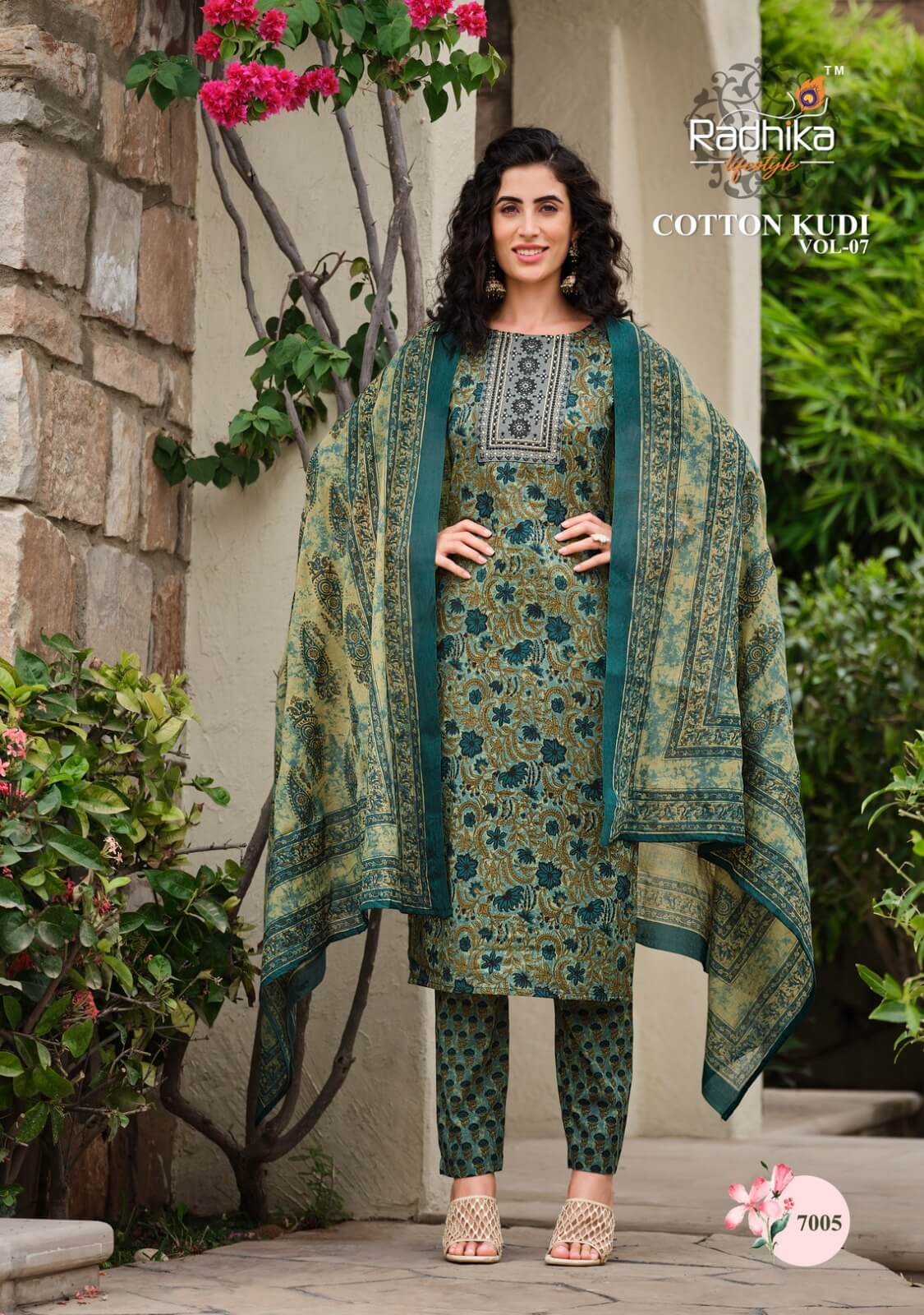Radhika Lifestyle Cotton Kudi Kurtis with Bottom and Dupatta collection 8