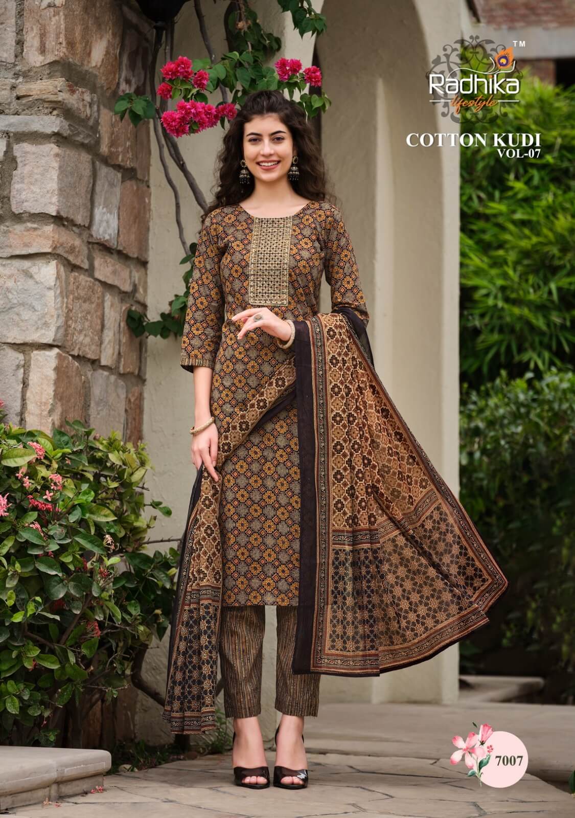 Radhika Lifestyle Cotton Kudi Kurtis with Bottom and Dupatta collection 2
