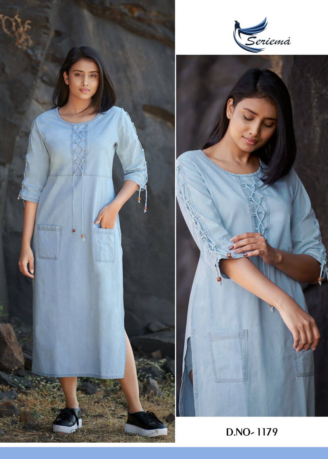 Seriema Kumb Capture vol 4 Denim Kurti collection 8