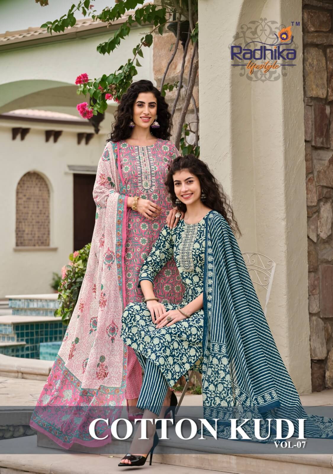 Radhika Lifestyle Cotton Kudi Kurtis with Bottom and Dupatta collection 7