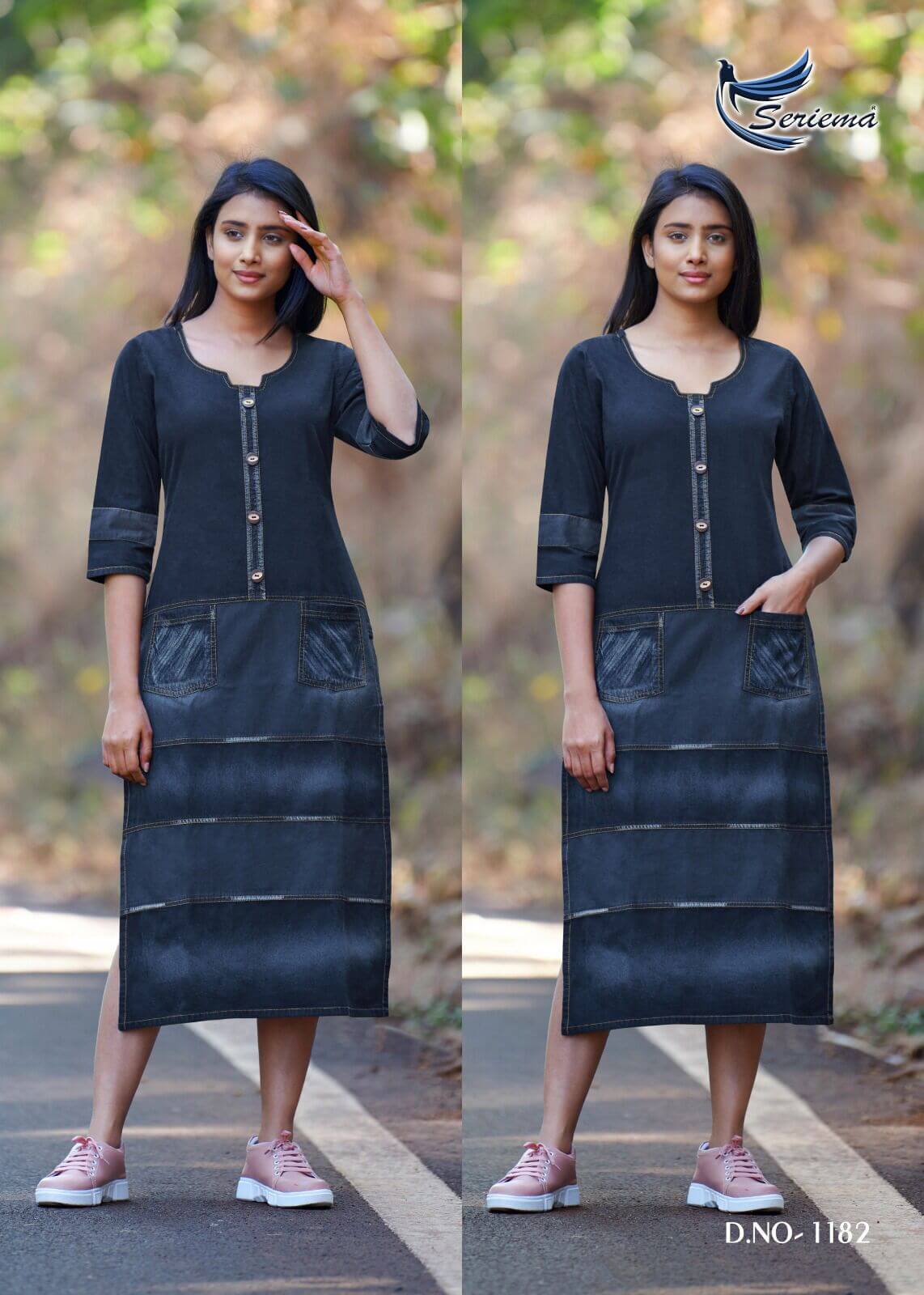 Seriema Kumb Capture vol 4 Denim Kurti collection 9