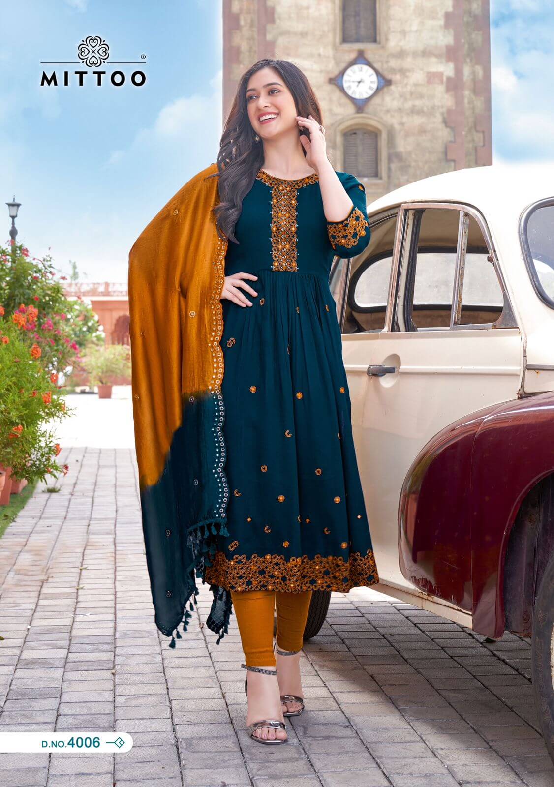 Mittoo Antra Naira Cut Kurti with Pant and Dupatta Catalog collection 5