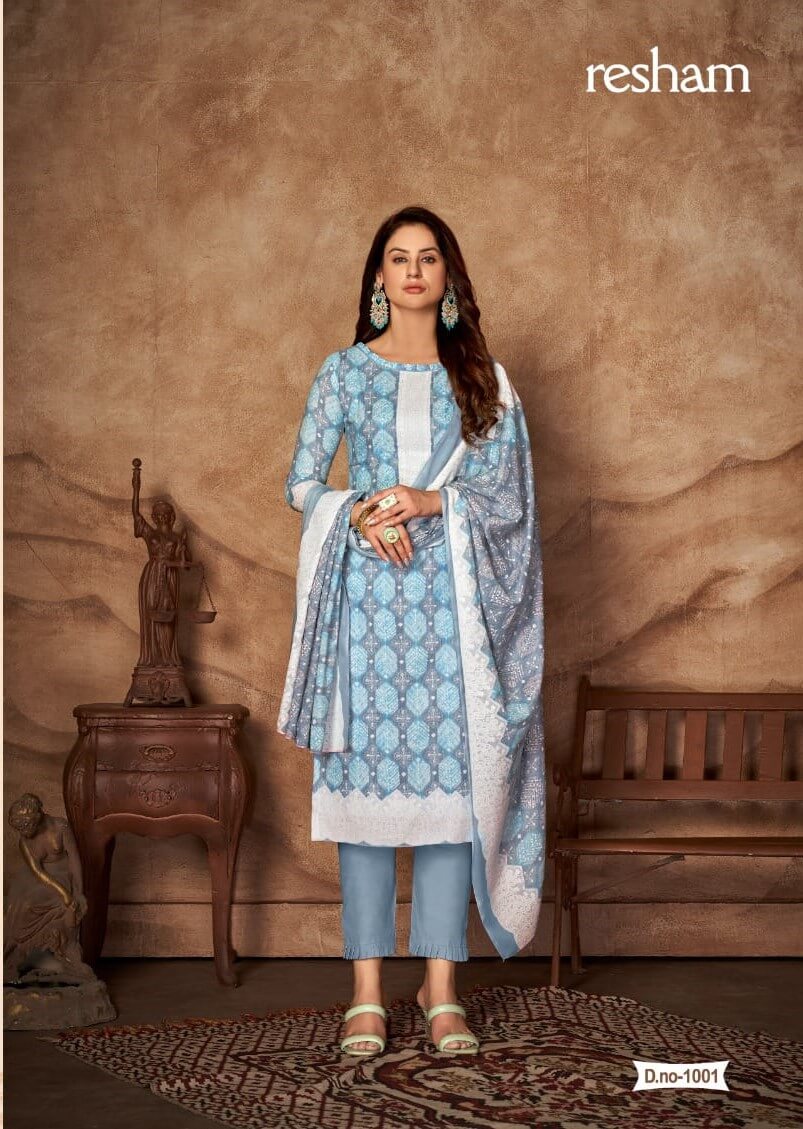 Skt Suits Resham Cotton Dress Materials Catalog collection 12