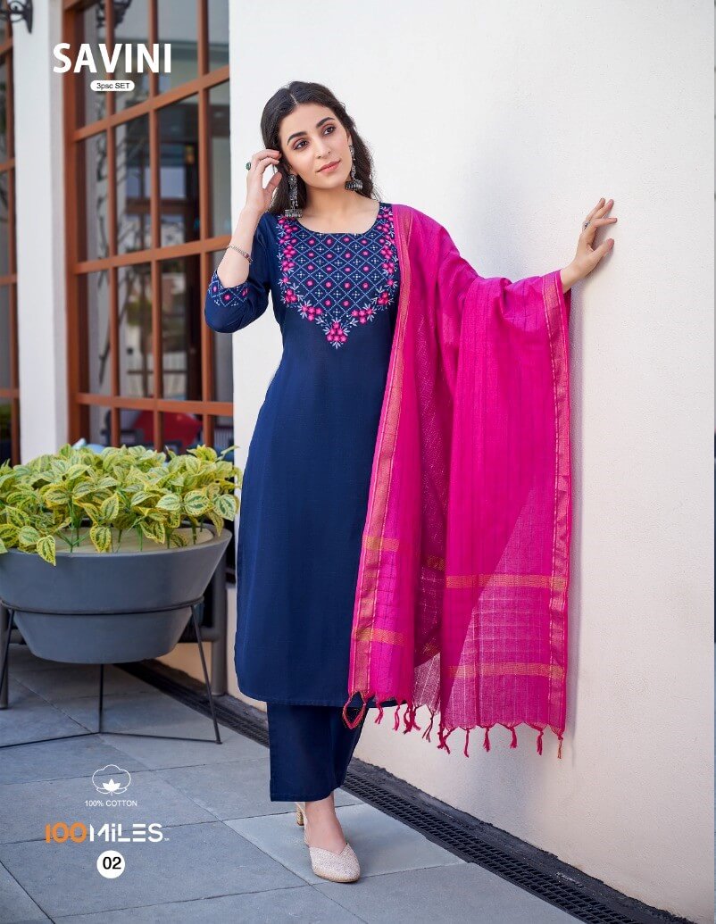 100 Miles Savini Kurti with Pant and Dupatta collection 2