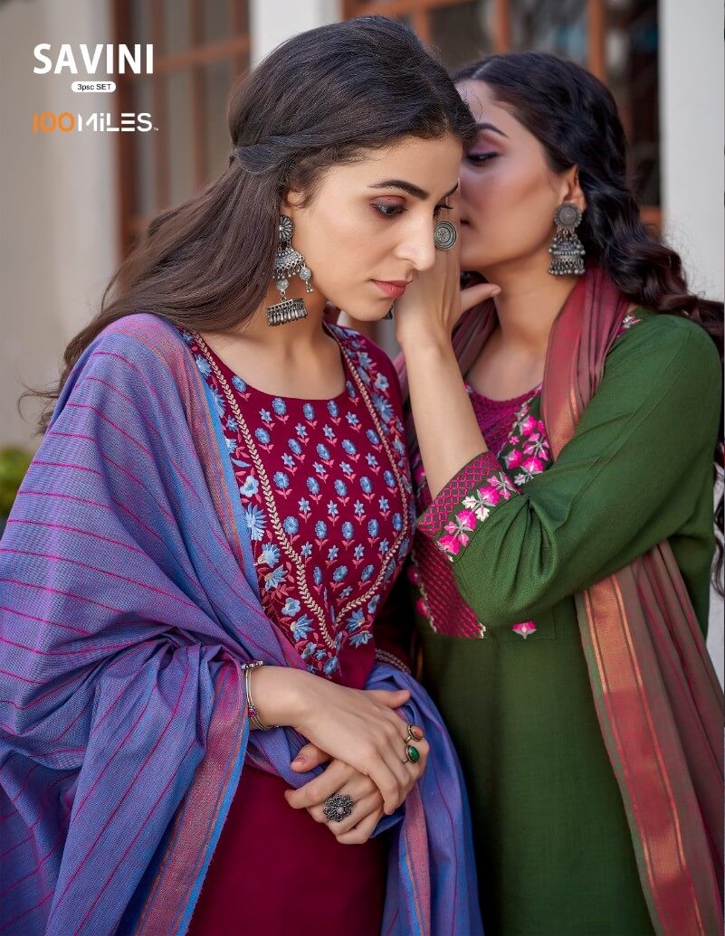 100 Miles Savini Kurti with Pant and Dupatta collection 5