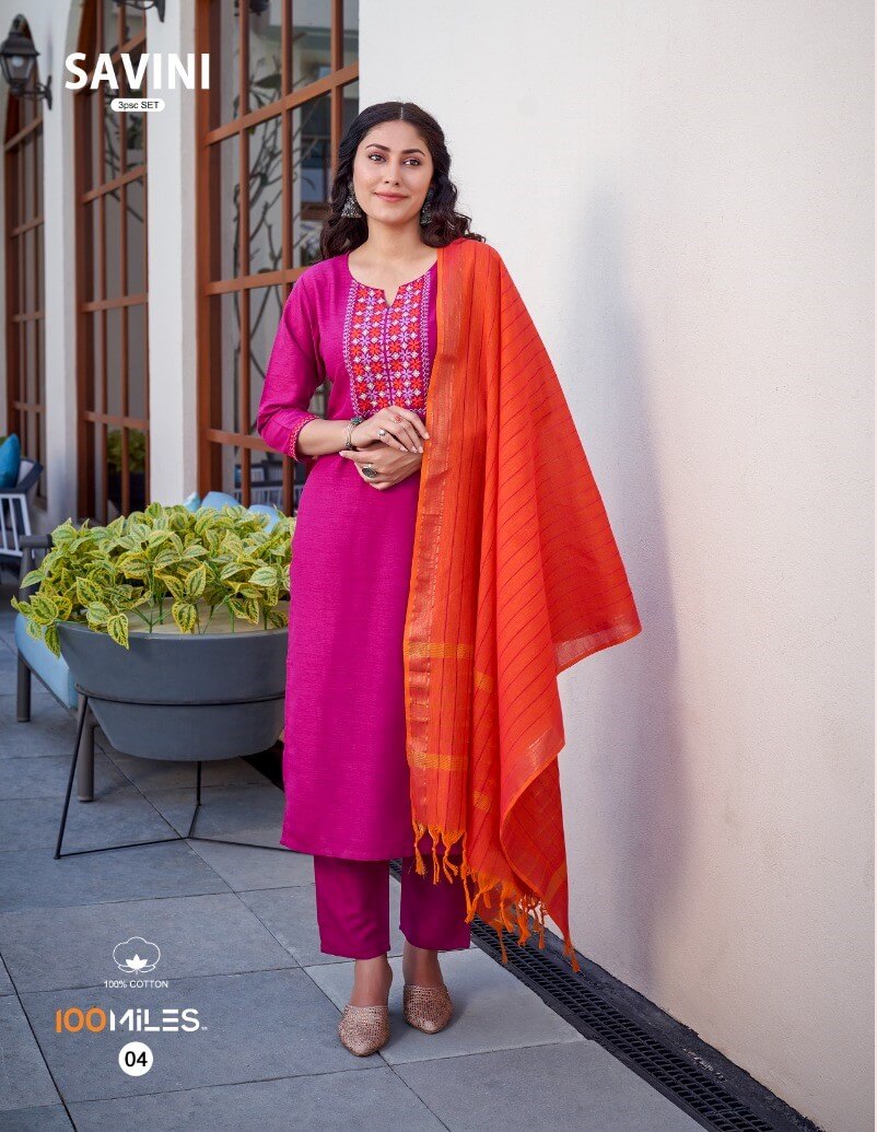 100 Miles Savini Kurti with Pant and Dupatta collection 1