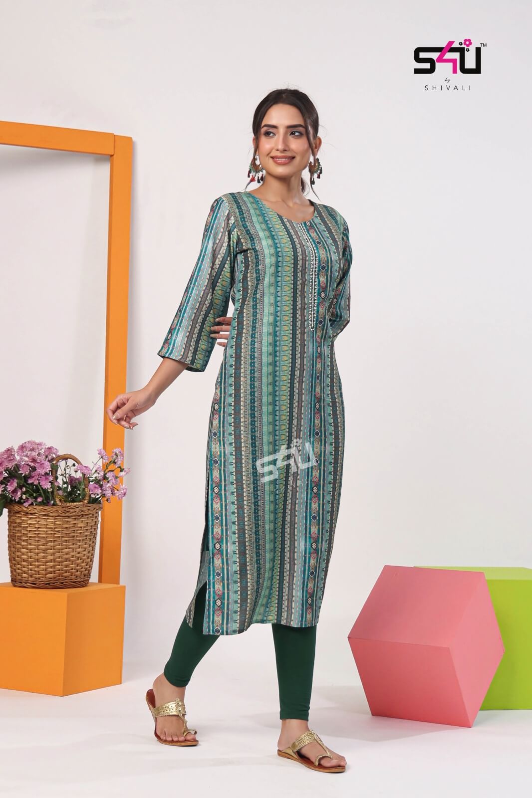 S4u Gold vol 5 Straight Cut Kurtis collection 6