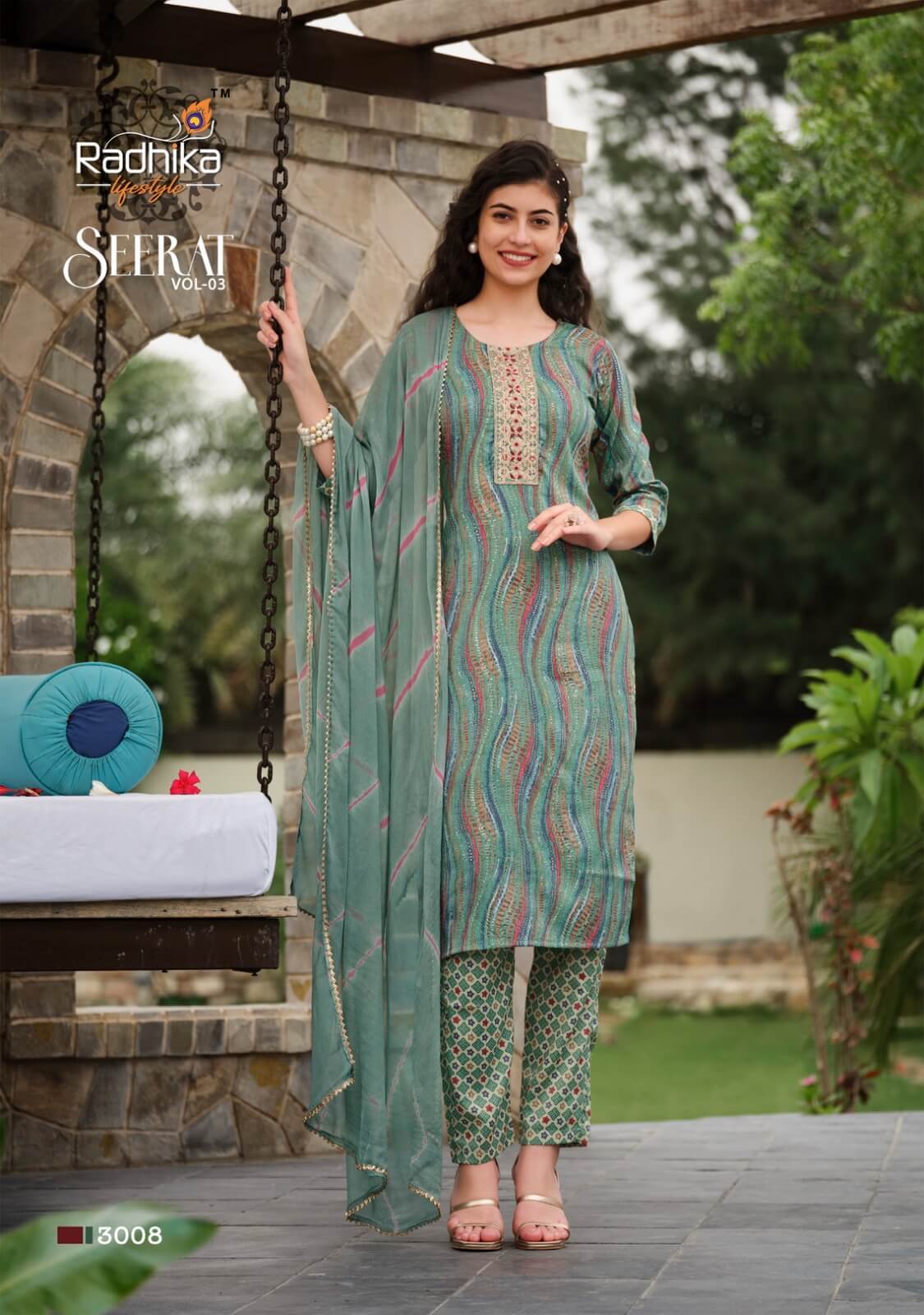 Radhika Lifestyle Seerat vol 3 Kurtis with Bottom and Dupatta collection 2