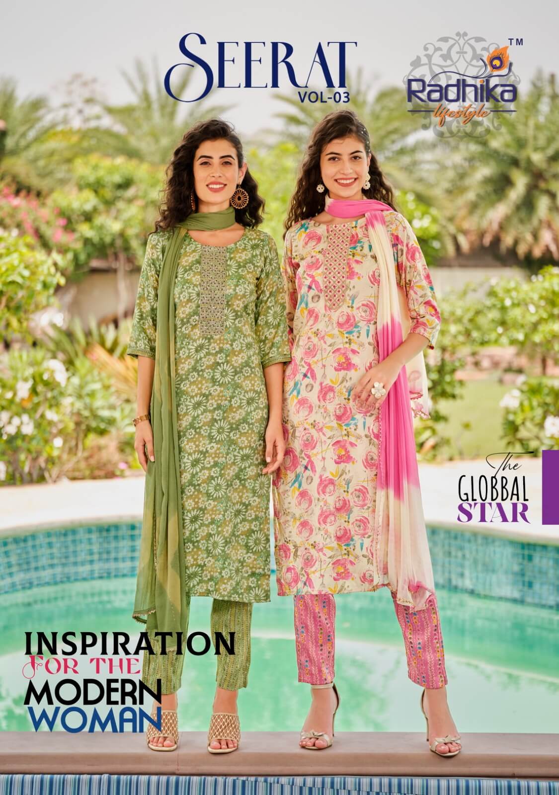 Radhika Lifestyle Seerat vol 3 Kurtis with Bottom and Dupatta collection 10