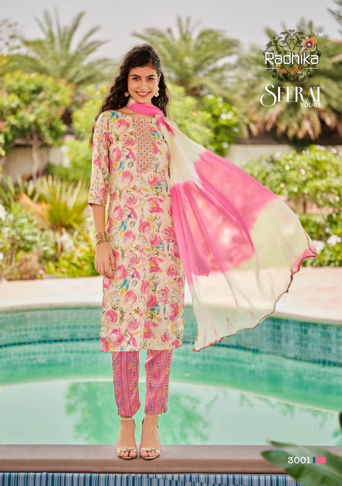 Radhika Lifestyle Seerat vol 3 Kurtis with Bottom and Dupatta collection 8