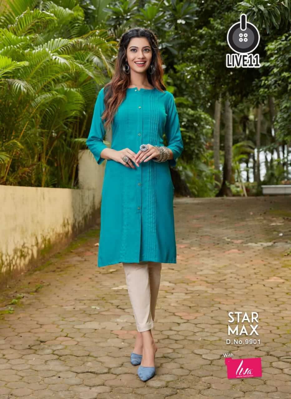 Live 11 Star Max Rayon Kurti Catalog collection 7