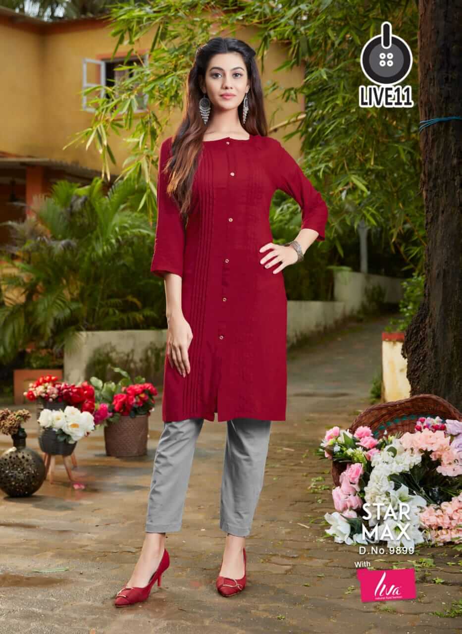 Live 11 Star Max Rayon Kurti Catalog collection 1