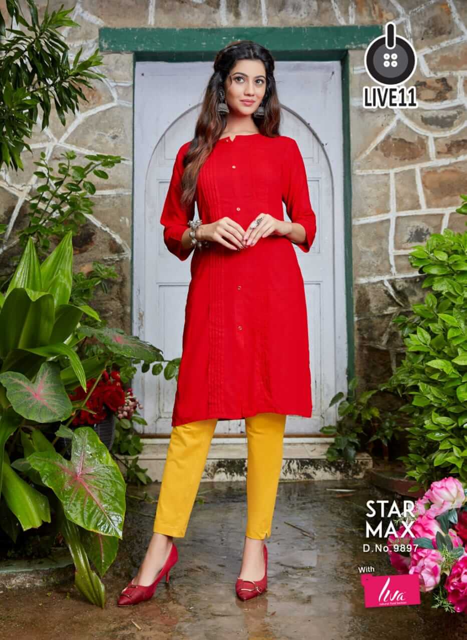 Live 11 Star Max Rayon Kurti Catalog collection 6