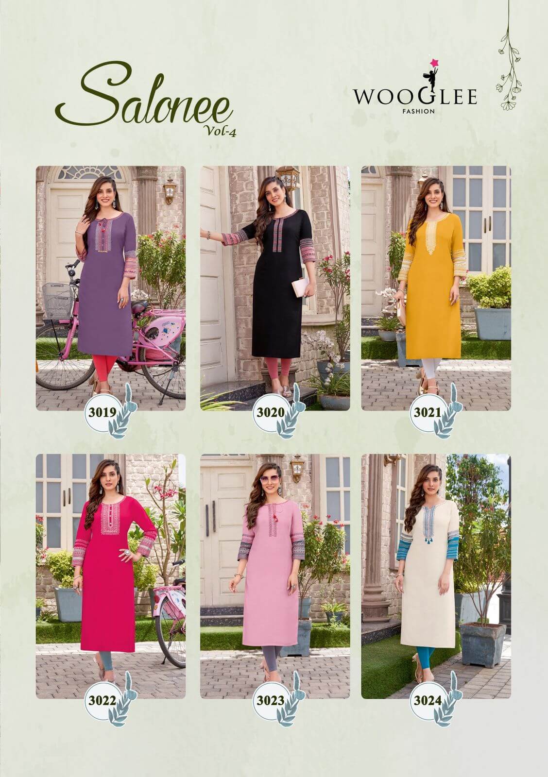 Wooglee Fashion Salonee vol 4 Straight Cut Kurti collection 8